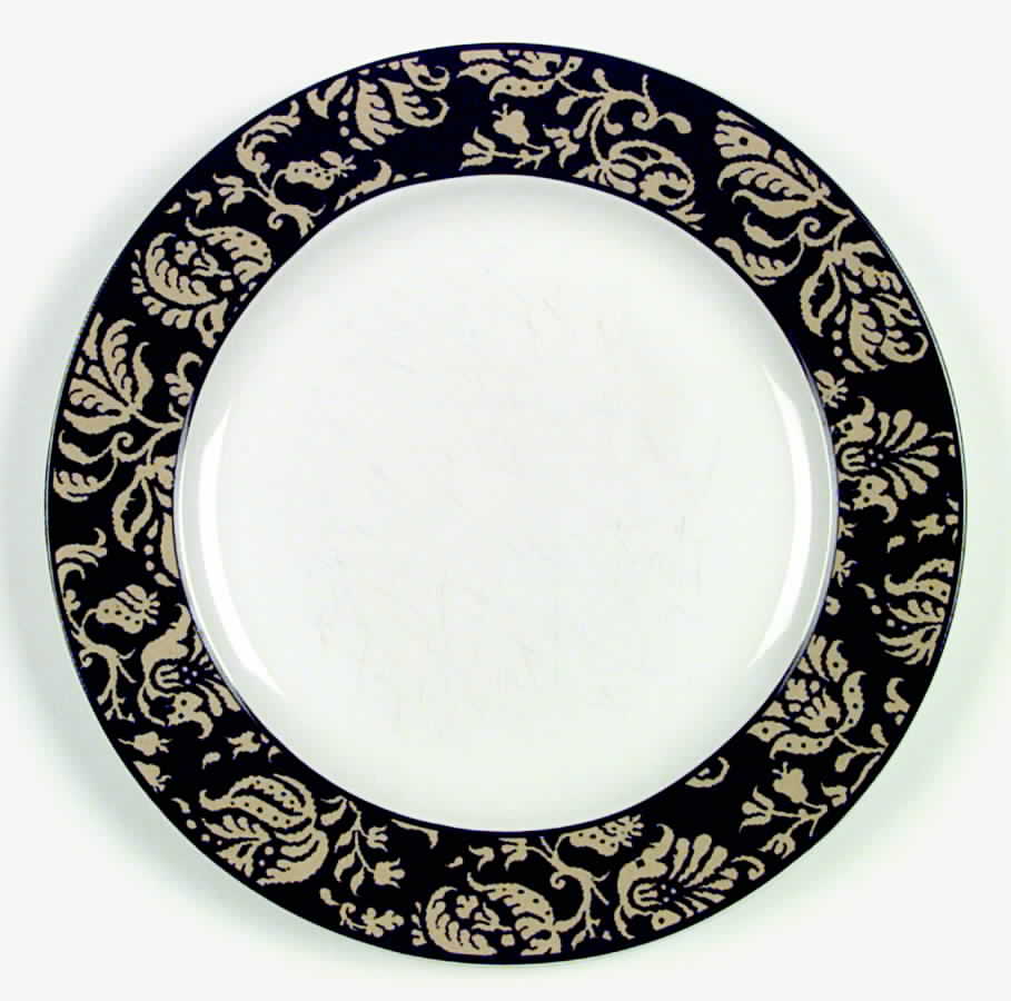 Midnight Damask Dinner Plate by Signature-1