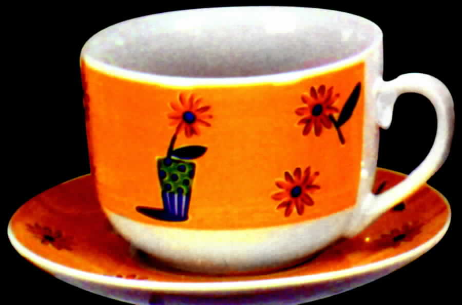Pop Images Flat Cup & Saucer Set by Signature-1