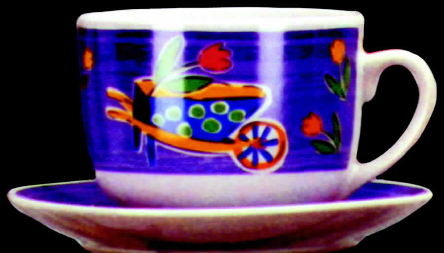 Pop Images Flat Cup & Saucer Set by Signature-1