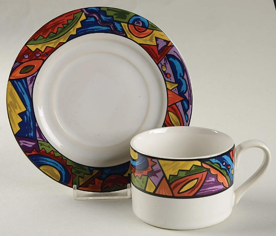 Rialto Brights Flat Cup & Saucer Set by Signature-1