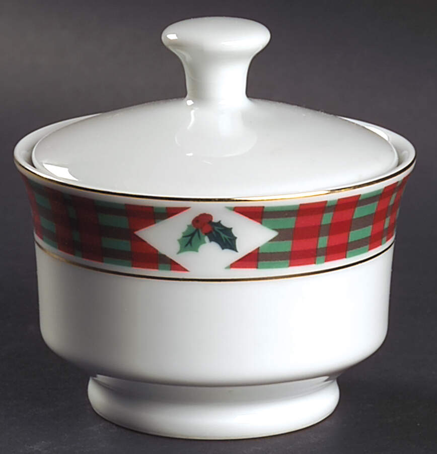 Tartan Christmas Sugar Bowl & Lid by Signature-1