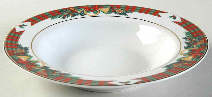 Tartan Christmas Rim Soup Bowl by Signature-1
