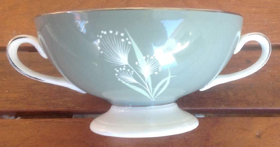 Haslemere Platinum Footed Cream Soup Bowl by Simpsons-1
