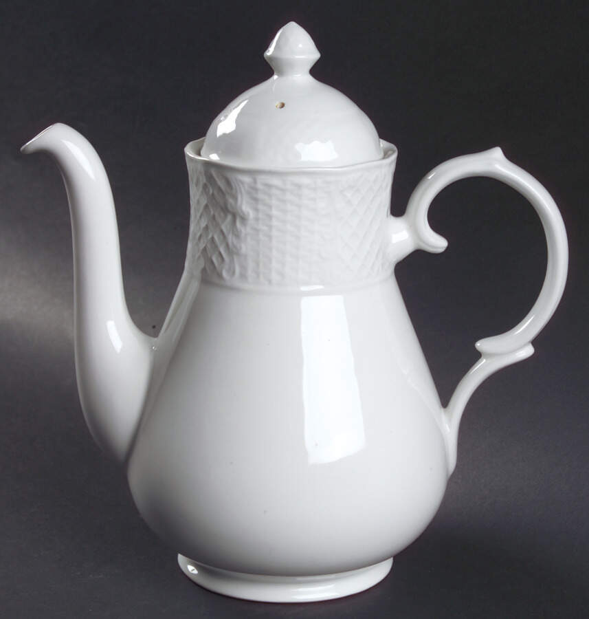 Marlborough (Embossed Wicker Lattice Rim) Coffee Pot & Lid by Simpsons-1
