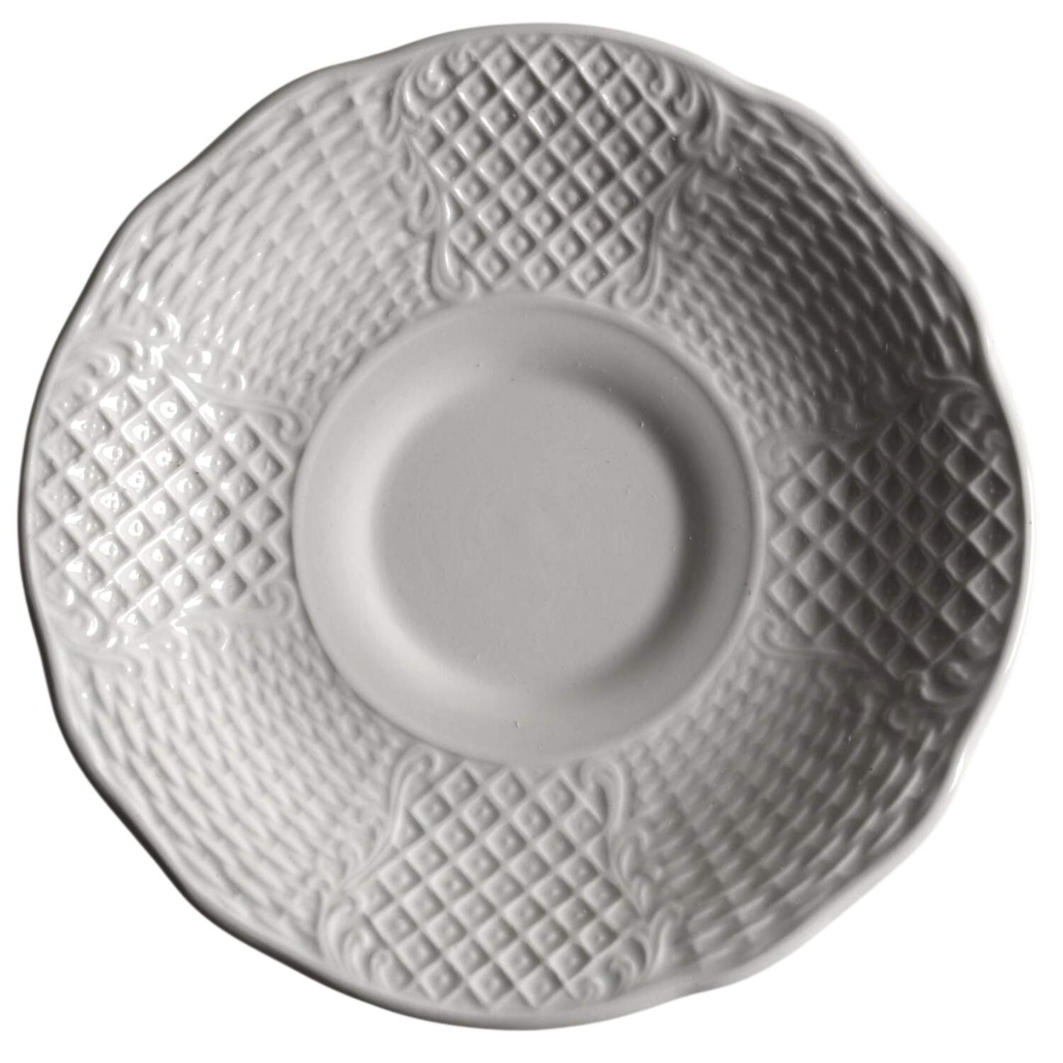 Marlborough (Embossed Wicker Lattice Rim) Saucer for Demitasse Cup by Simpsons-1