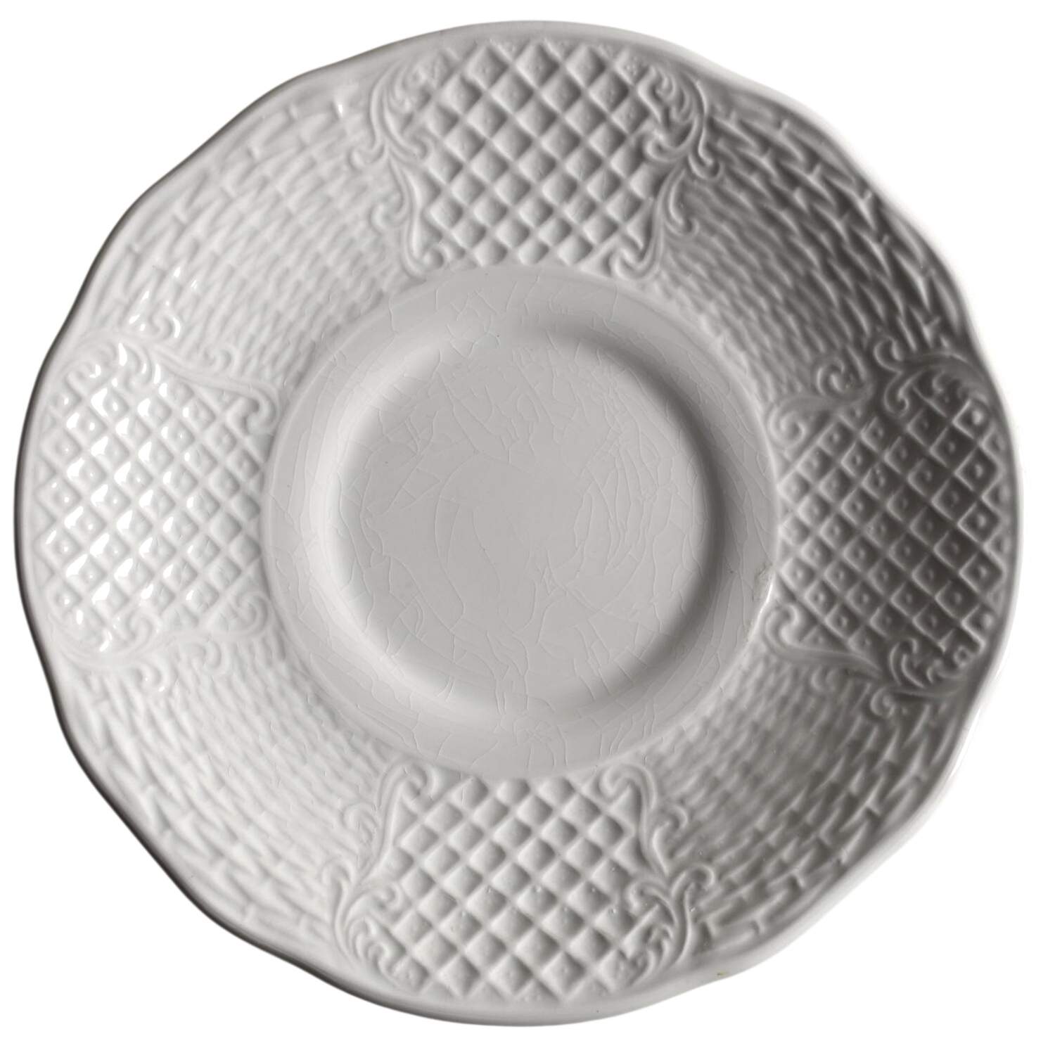 Marlborough (Embossed Wicker Lattice Rim) Saucer for Cream Soup Bowl by Simpsons-1
