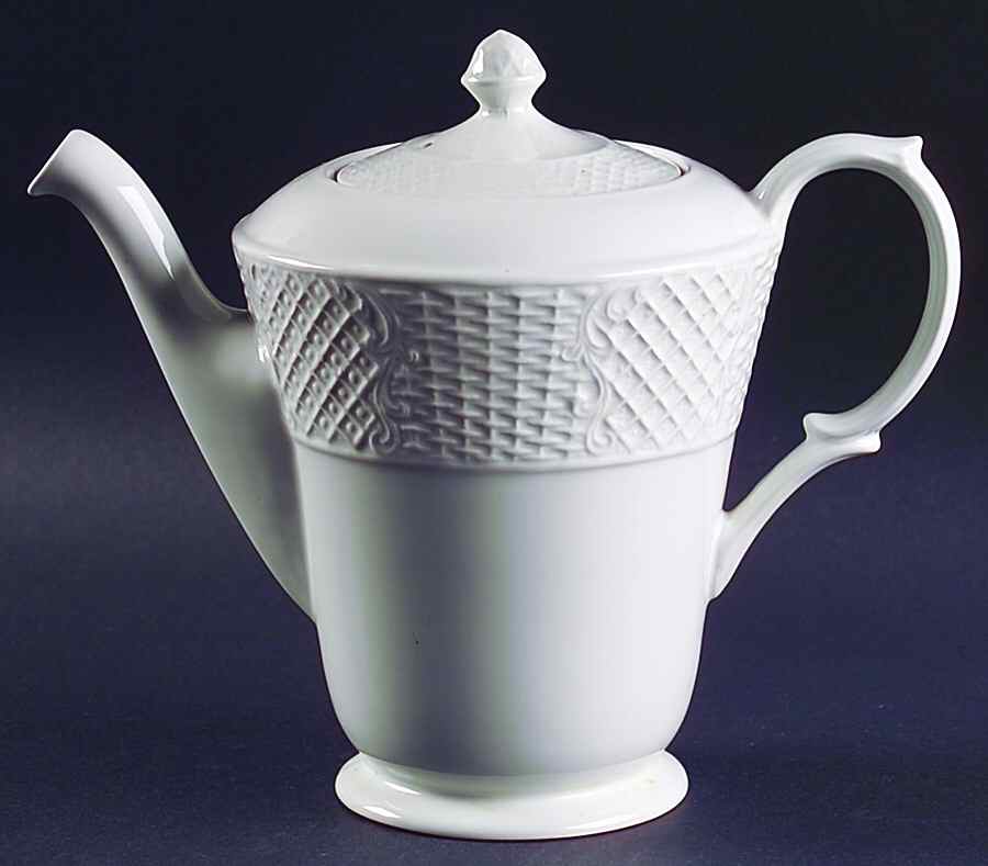 Marlborough (Embossed Wicker Lattice Rim) Coffee Pot & Lid by Simpsons-1