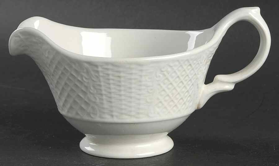 Marlborough (Embossed Wicker Lattice Rim) Gravy Boat by Simpsons-1