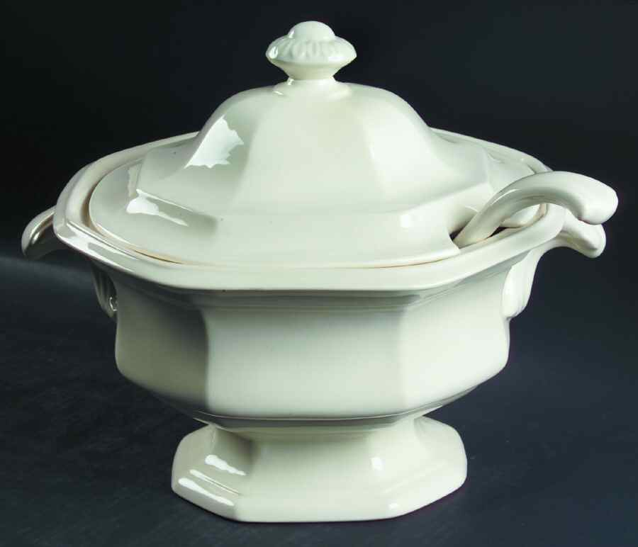 Museum White Tureen & Lid w/Ladle by Simpsons-1