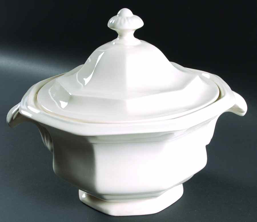 Museum White Round Covered Vegetable by Simpsons-1