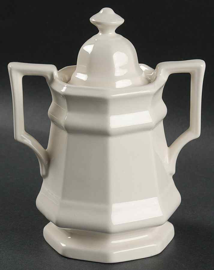 Museum White Sugar Bowl & Lid by Simpsons-1