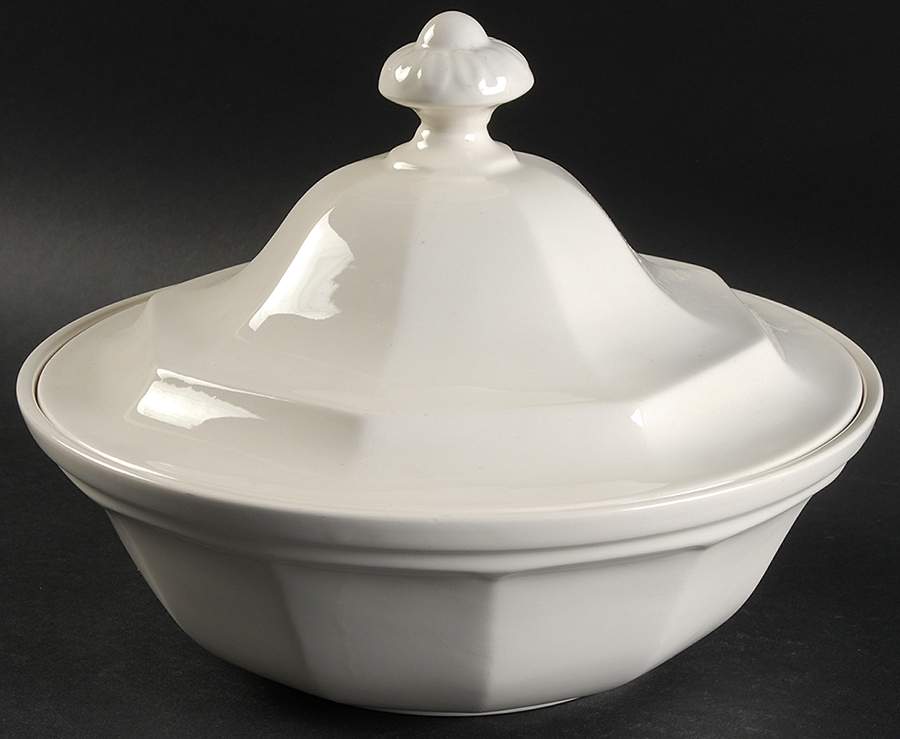Museum White Round Covered Vegetable by Simpsons-1