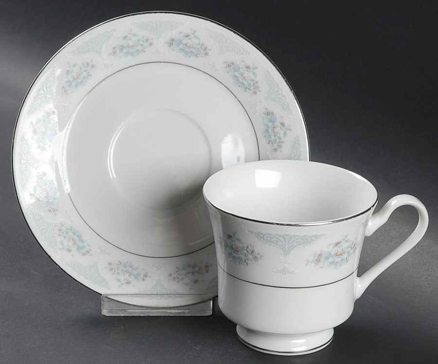 Sapphire Footed Cup & Saucer Set by Silverie-1