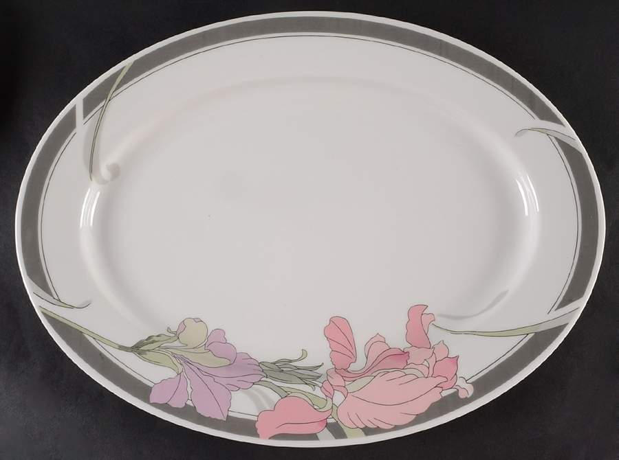 Sweet Iris 14" Oval Serving Platter by Silverie-1