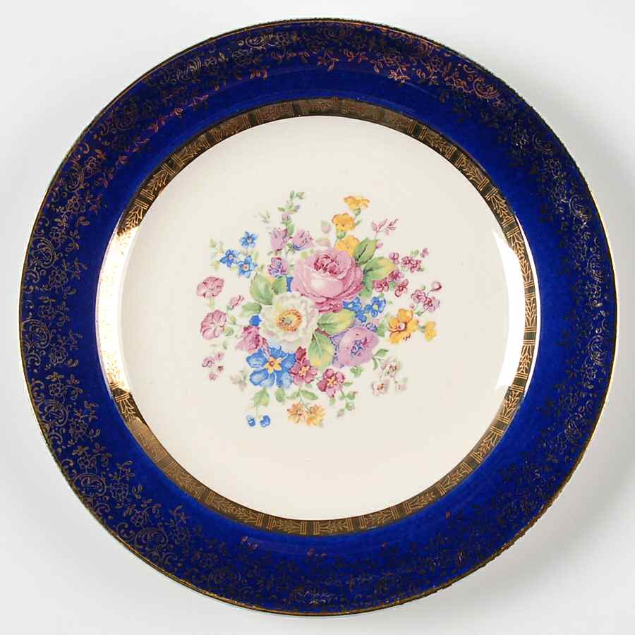 Aristocrat Cobalt Blue (Floral Center) Salad Plate by Salem-1