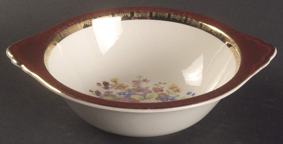 Aristocrat Maroon (Floral Center) Lugged Cereal Bowl by Salem-1