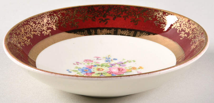 Aristocrat Maroon (Floral Center) Fruit/Dessert (Sauce) Bowl by Salem-1