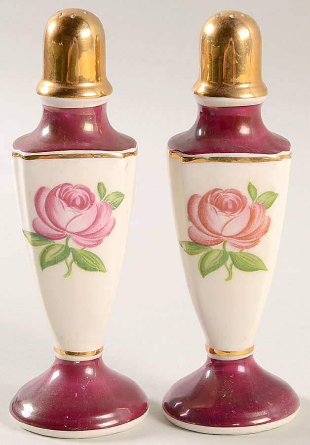 Aristocrat Maroon (Floral Center) Salt & Pepper Set by Salem-1