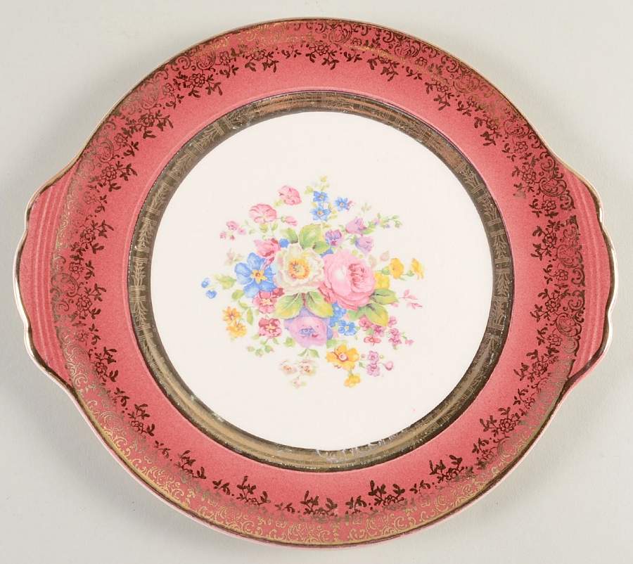 Aristocrat Maroon (Floral Center) Underplate for Gravy Boat by Salem-1
