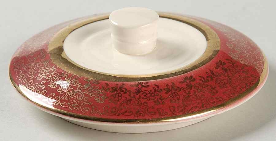 Aristocrat Maroon (No Floral Center) Lid for Sugar Bowl by Salem-1
