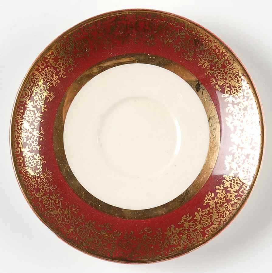 Aristocrat Maroon (No Floral Center) Saucer for Demitasse Cup by Salem-1