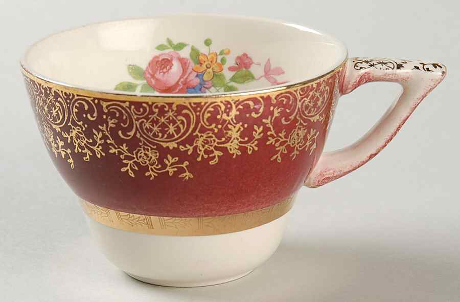 Aristocrat Maroon (Floral Center) Flat Cup by Salem-1