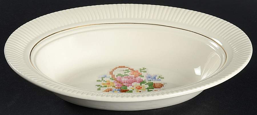 Basket Pp (Gold Inner Ring) 9" Oval Vegetable Bowl by Salem-1