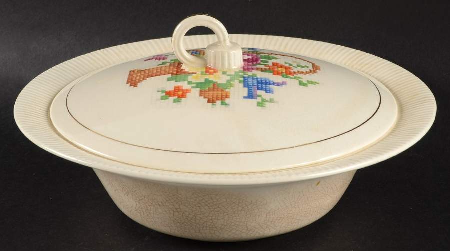 Basket Pp (Gold Inner Ring) Round Covered Vegetable by Salem-1