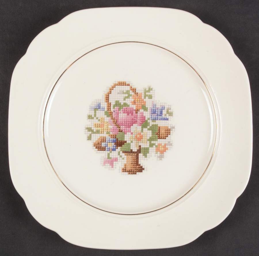 Basket Pp (Gold Inner Ring) Square Salad Plate by Salem-1
