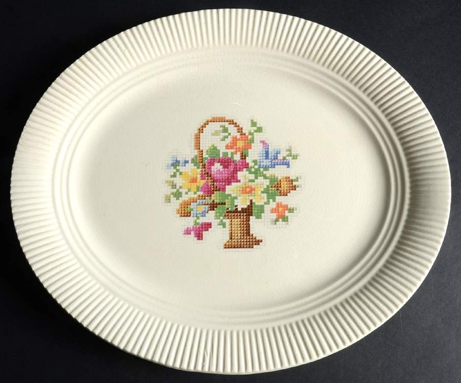 Basket Pp (No Gold) 13" Oval Serving Platter by Salem-1