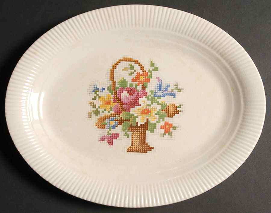 Basket Pp (No Gold) 11" Oval Serving Platter by Salem-1