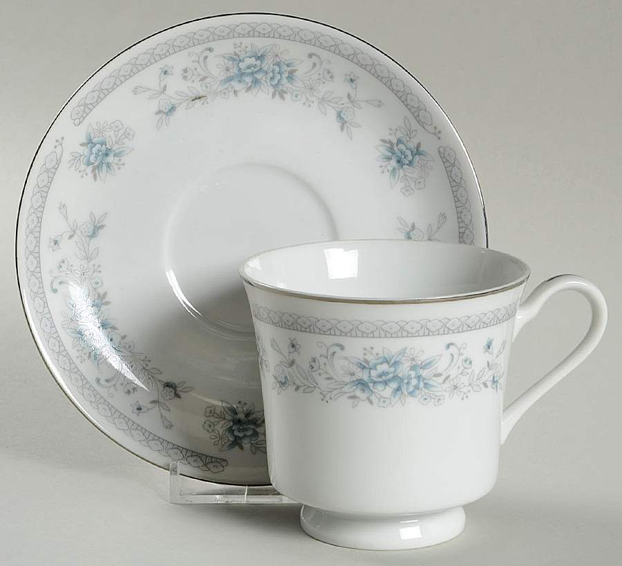 Bridal Bouquet Footed Cup & Saucer Set by Salem-1