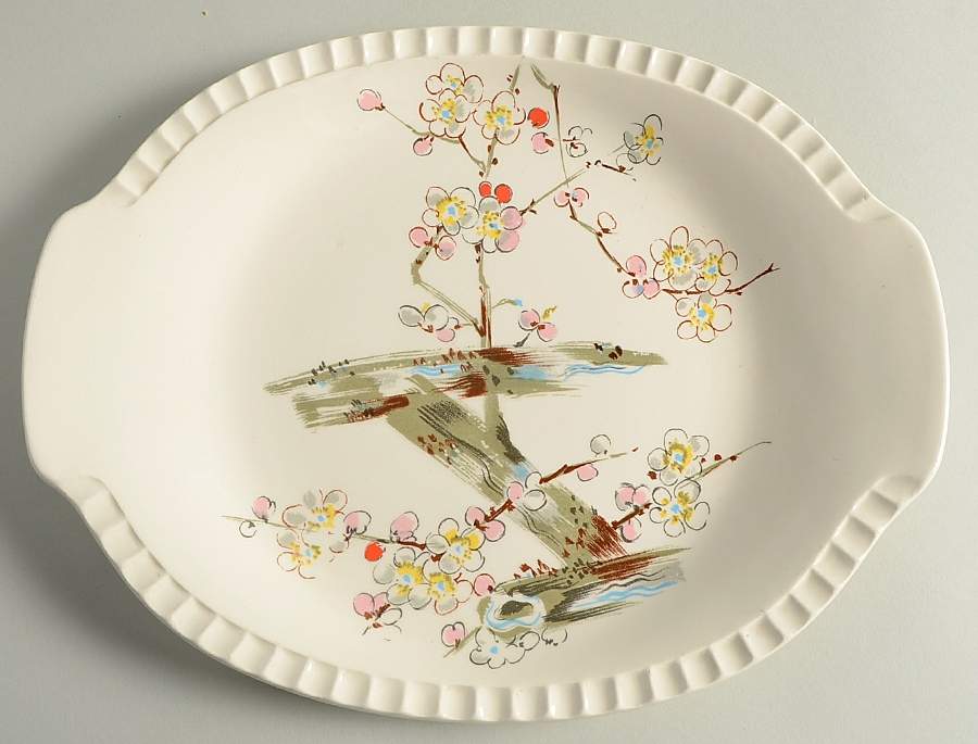 Cherry Blossom 12" Oval Serving Platter by Salem-1