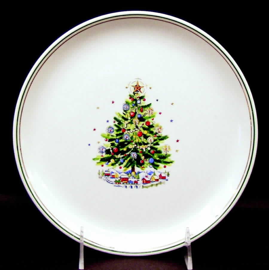 Christmas Eve (Earthenware, Green, Gold) Salad Plate by Salem-1