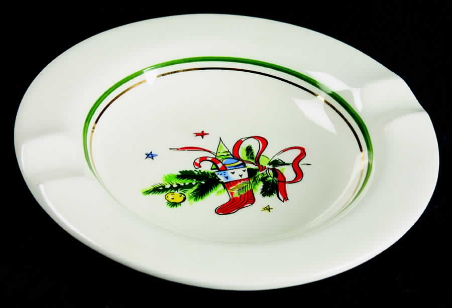 Christmas Eve (Earthenware, Green, Gold) Small Ashtray by Salem-1