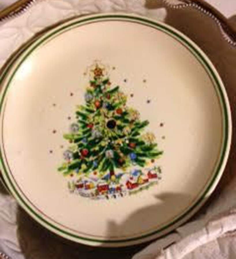 Christmas Eve (Earthenware, Green, Gold) Bread & Butter Plate by Salem-1