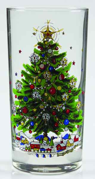 Christmas Eve (Earthenware, Green, Gold) 12 Oz Glassware Tumbler by Salem-1