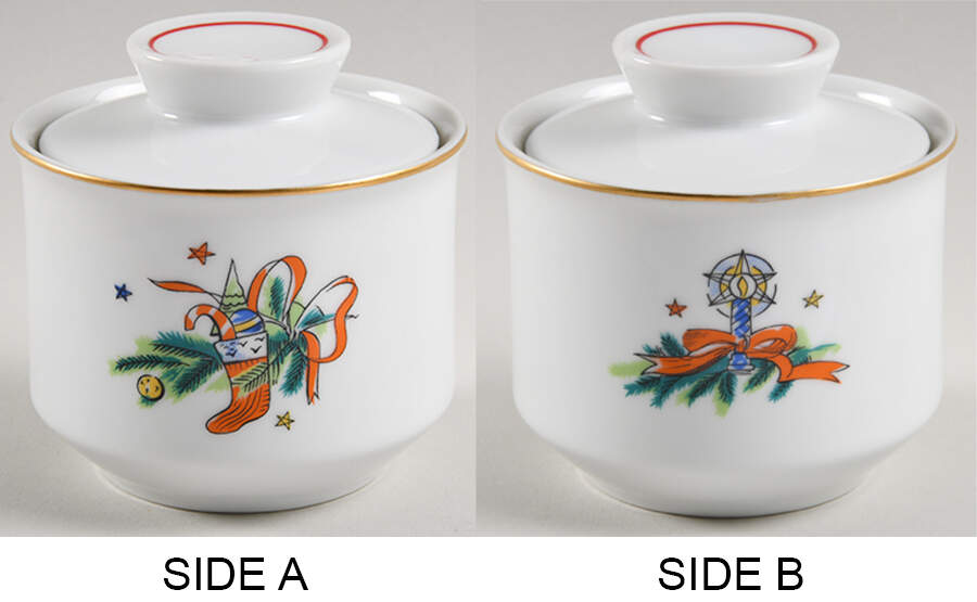 Christmas Eve (Porcelain) Sugar Bowl & Lid by Salem-1