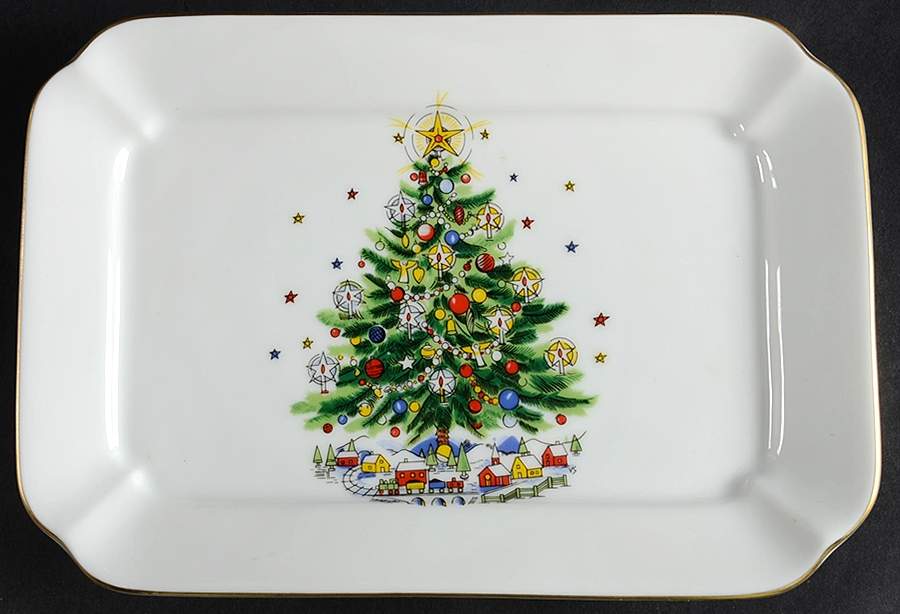 Christmas Eve (Porcelain) 8" Rectangular Tray by Salem-1