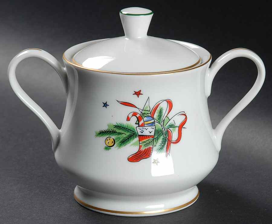 Christmas Eve (Porcelain) Sugar Bowl & Lid by Salem-1