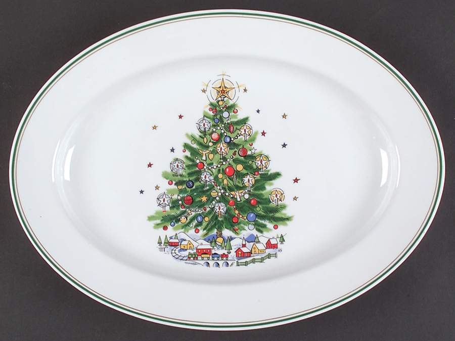Christmas Eve (Porcelain) 14" Oval Serving Platter by Salem-1