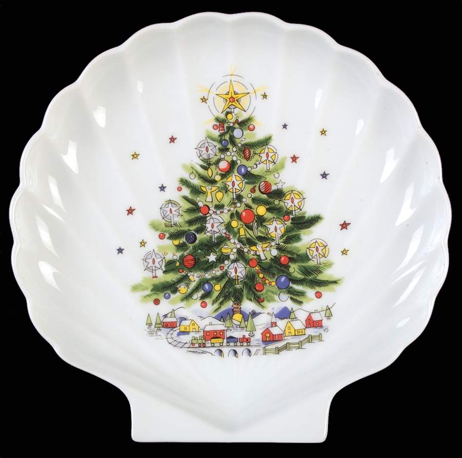 Christmas Eve (Porcelain) 7" Shell Shaped Dish by Salem-1