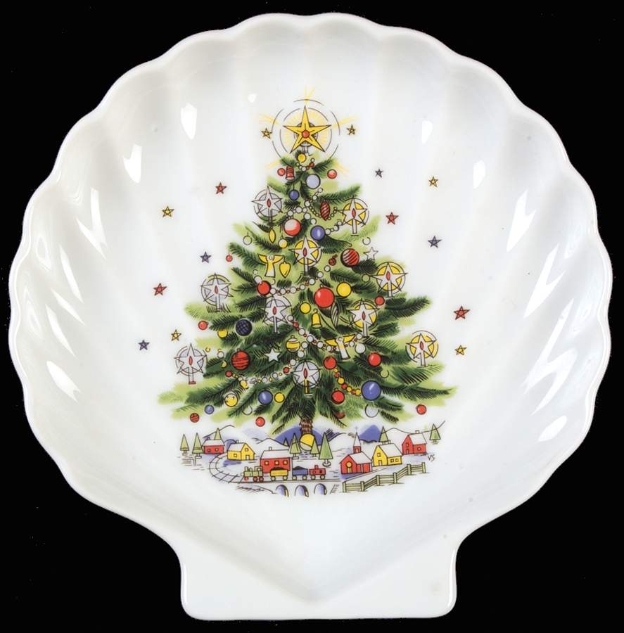Christmas Eve (Porcelain) 6" Shell Shaped Dish by Salem-1