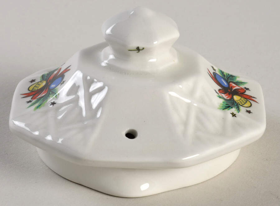 Christmas Eve (Earthware, Lattice) Lid for Teapot by Salem-1