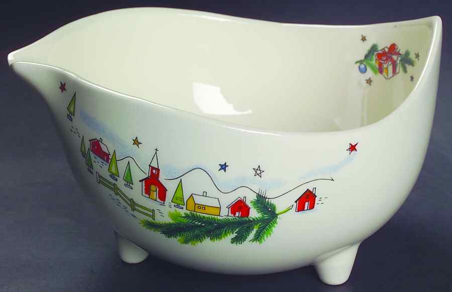 Christmas Eve (Earthware, Lattice) Gravy Boat by Salem-1