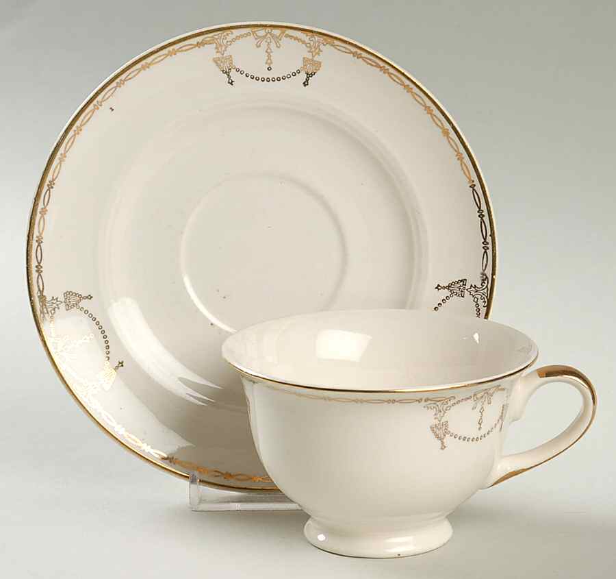 Commodore Footed Cup & Saucer Set by Salem-1