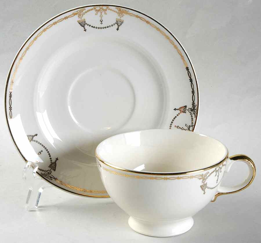 Commodore Footed Cup & Saucer Set by Salem-1