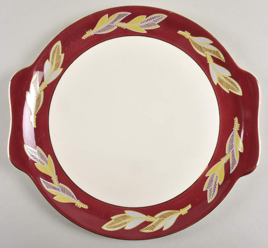 Coronation Red Handled Cake Plate by Salem-1