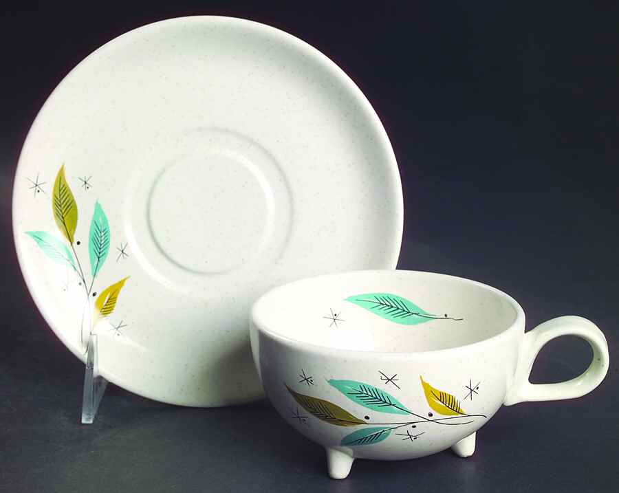 Daybreak (Freeform) Footed Cup & Saucer Set by Salem-1