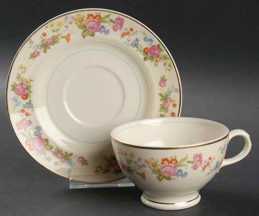 Debutante Footed Cup & Saucer Set by Salem-1